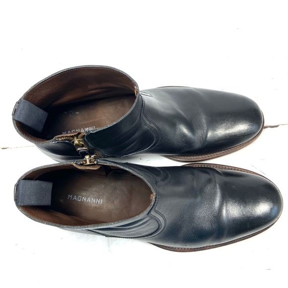 Magnanni Shoes Men’s 10M Black Chelsea Boots Leather Side Zip . - Picture 11 of 11